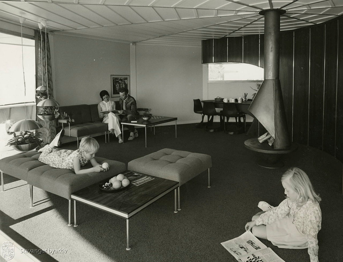 Interiør fra Block Wathne-huset «Hawai», fra 1970. Foto: Stavanger byarkiv