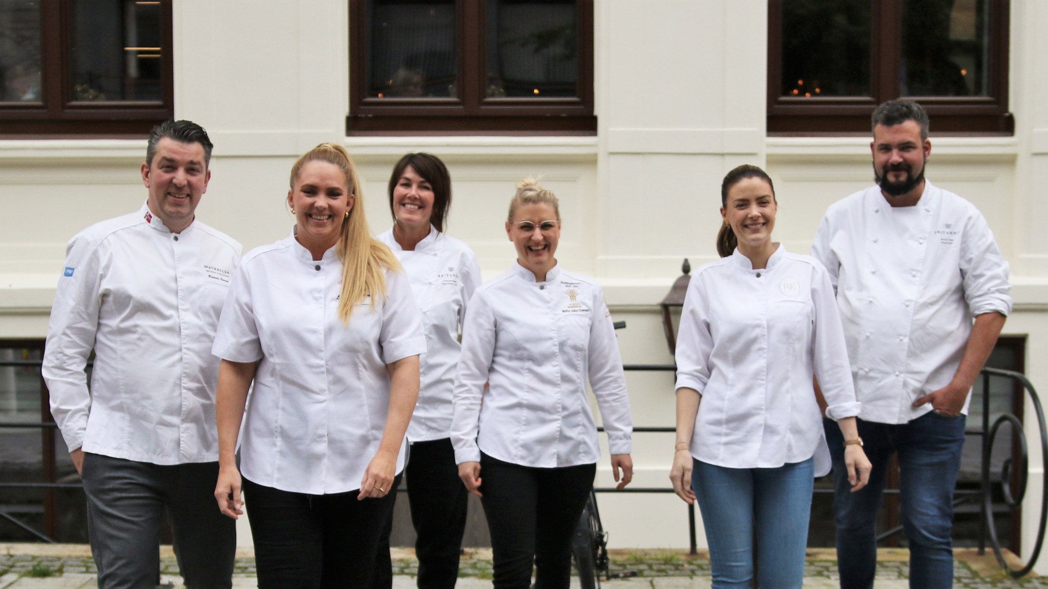 Matdommere fra venstre: Gunnar Jensen (Fjellheisen restaurant, Tromsø), Lisbeth Wollum Størvold (Søstrene Karlsen, Trondheim), Cathrine Nilsen (Britannia Hotel, Trondheim), Mette B. Julius Evensen (Bondelagskokk, Le Bistro, Trondheim), Runa Kvendseth (Söl, Stavanger) og Øyvind Tiller (Britannia Hotel, Trondheim). Foto: Det Norske Måltid, Kristin Austigard Bilde av matdommere.