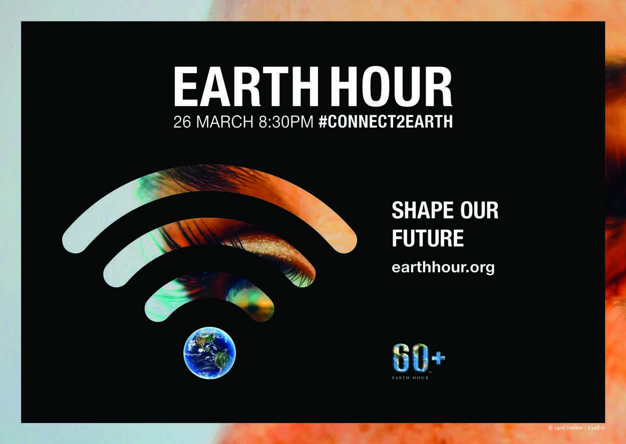 Logo og informasjon om Earth Hour