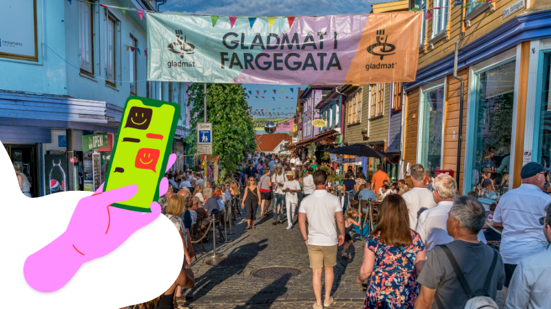 Gladmat i fargegaten