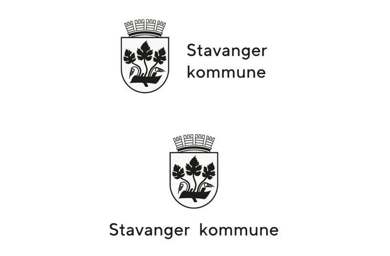 Sort logo på hvit bakgrunn