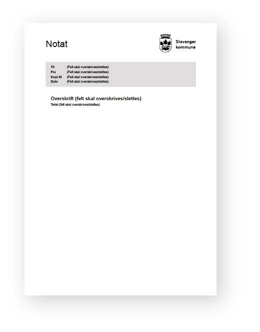Eksempel notatmal Word - Stavanger kommune