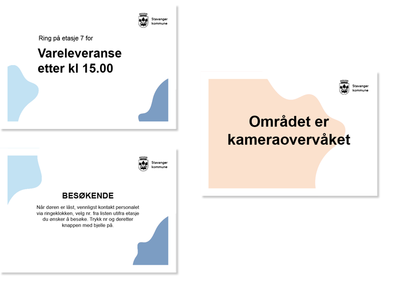 Skilting eksempel Stavanger kommune