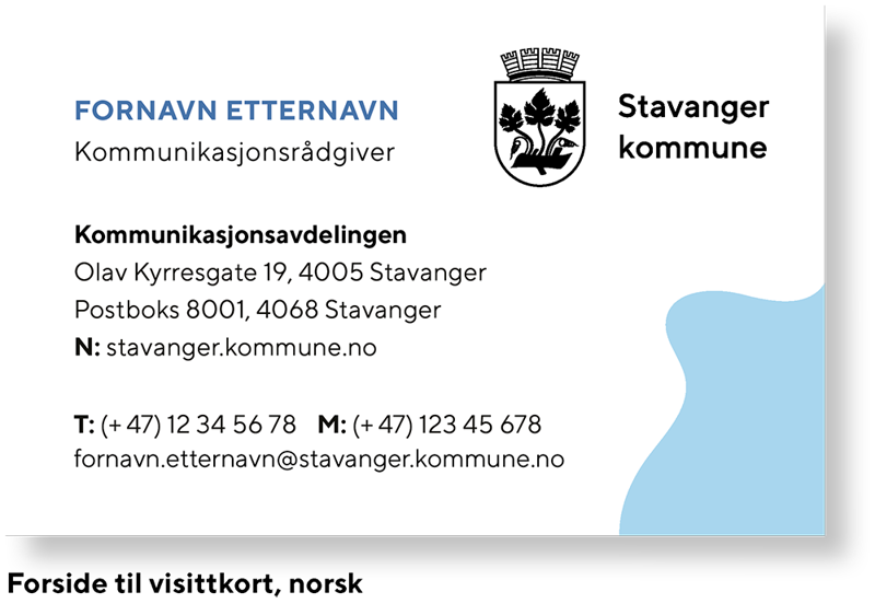 Visittkort forside norsk