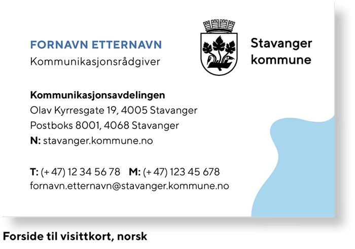 Visittkort forside norsk