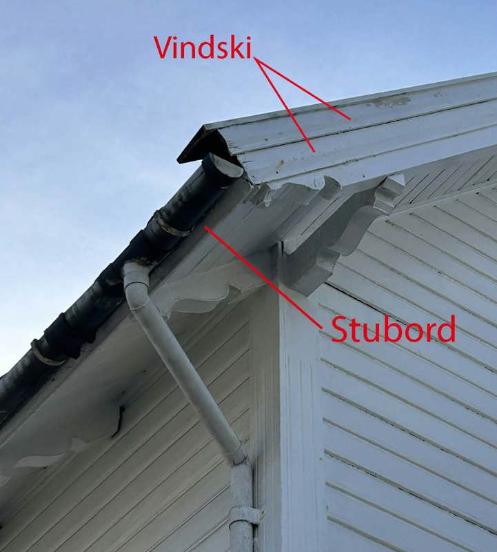 Detaljer ved takutstikket på et sveitserhus.