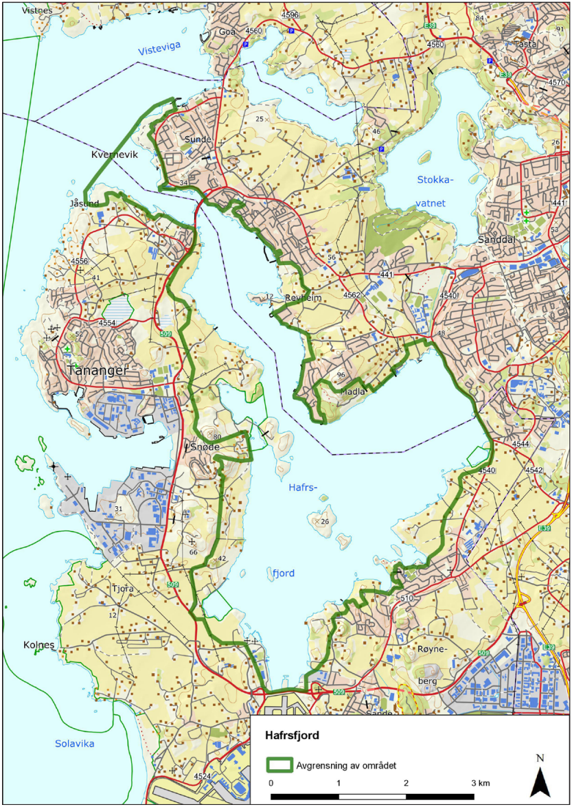 Hafrsfjord-kart med KULA-grense