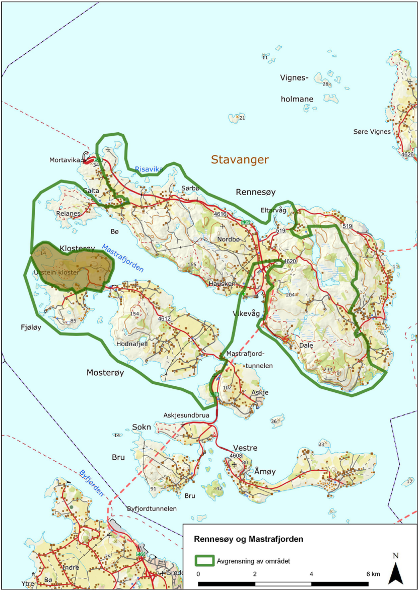 Rennesøy-kart med KULA-grense