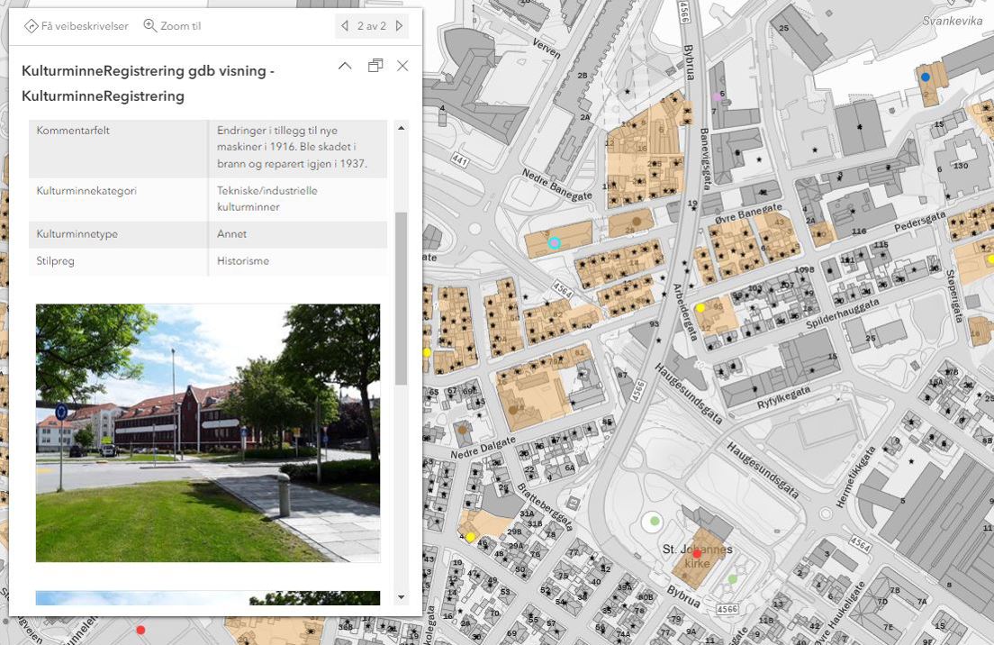 Skjermbilde av kartløsningen