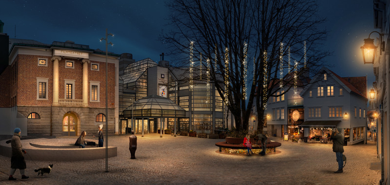 Illustrasjon av kveldsstemning på Arneageren.