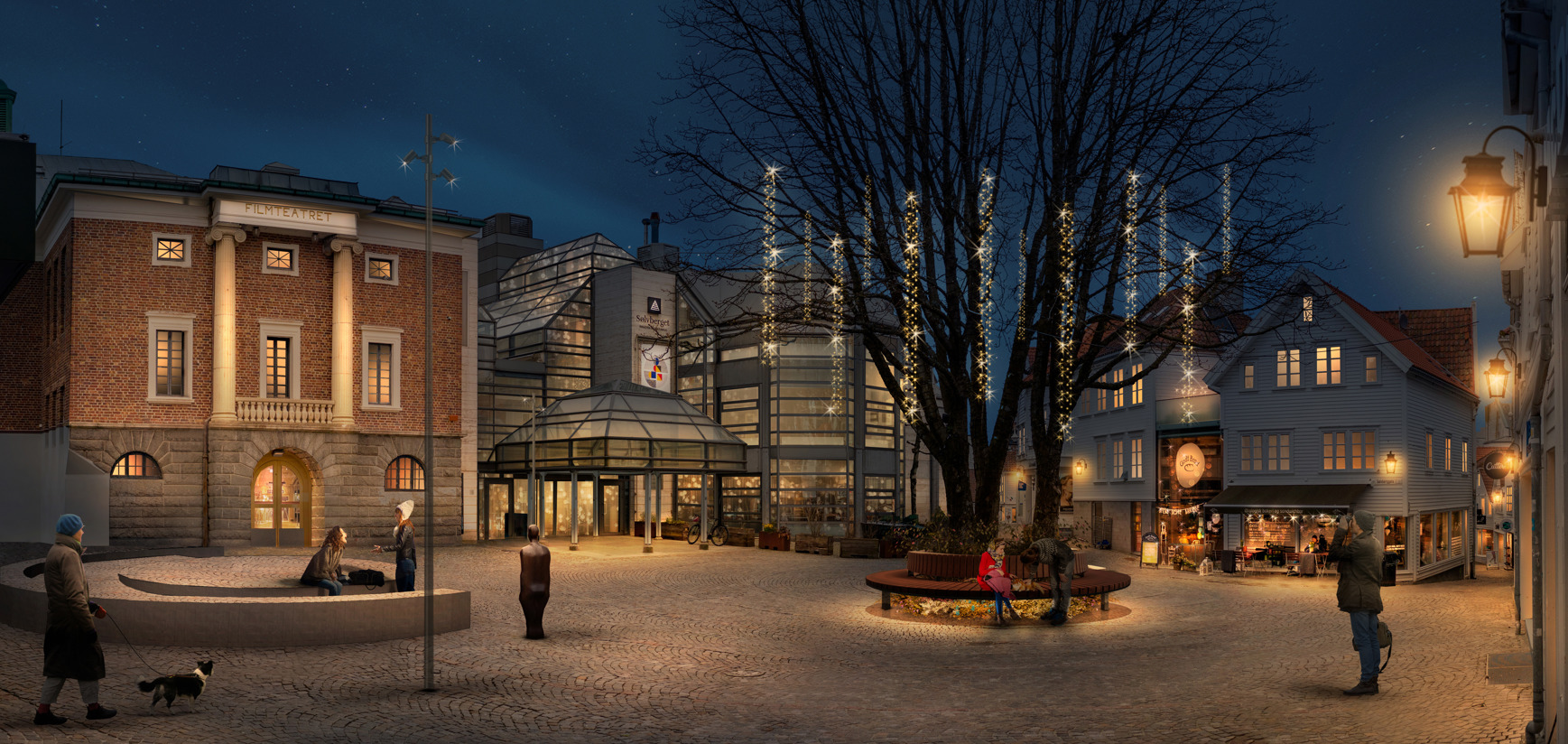 Illustrasjon av kveldsstemning på Arneageren.