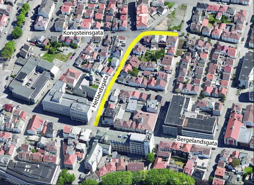 Kart som viser hvor anleggsarbeidet foregår Kart som viser hvor anleggsarbeidet foregår