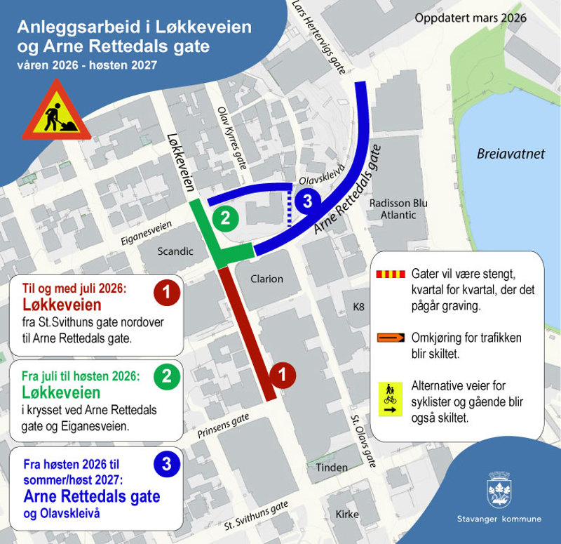 Kart som viser te ulike etappene som er beskrevet i teksten.