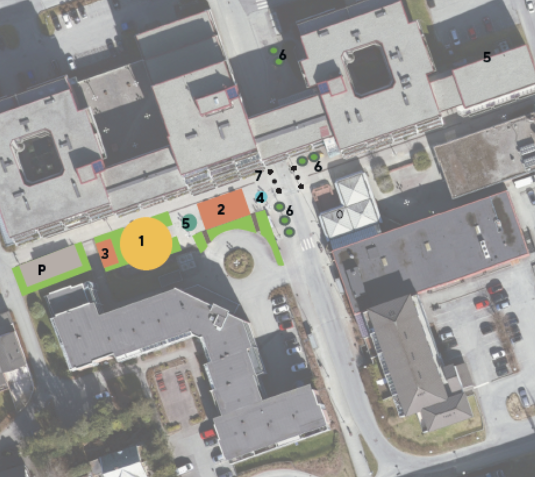 Plantegning over tjensvolltorget