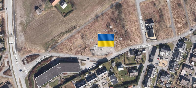 Kart som viser hvor boligene etableres.