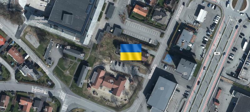 Kart som viser hvor boligene etableres.