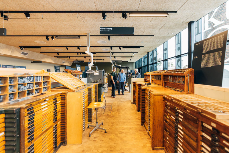 Bilde fra typografi-avdelingen av museet