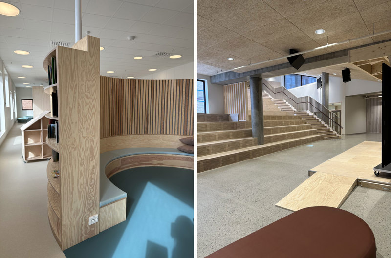 Lesekrok og amfi inne på skolen. 