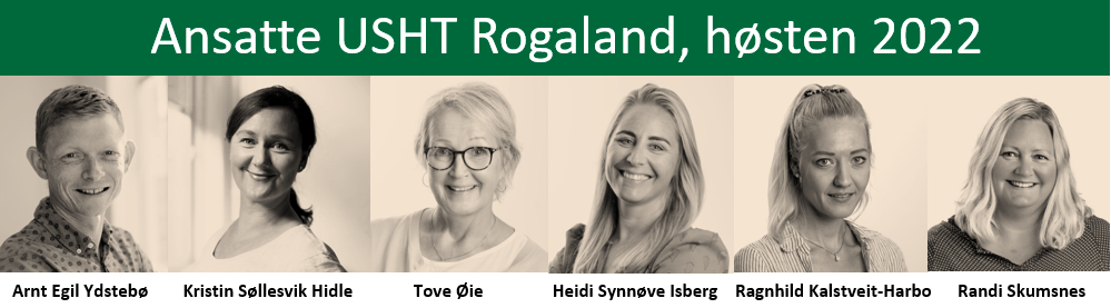 Bilder av de ansatte ved USHT Rogaland, oppdatert høsten 2022.