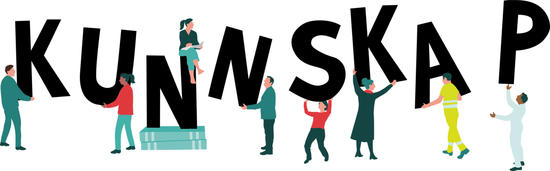 Illustrasjon av bokstavene KUNNSKAP