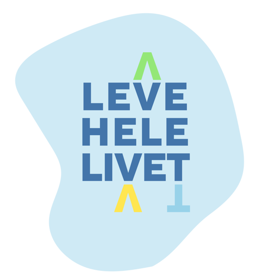 Vignett/logo med teksten "Leve hele livet"