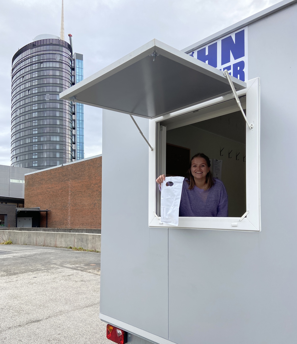 Du kan hente testutstyr i denne boden ved Forum Expo