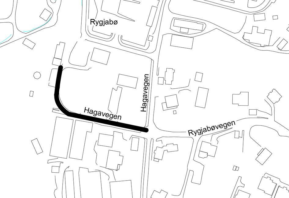 Kart som viser plassering av Hagavegen