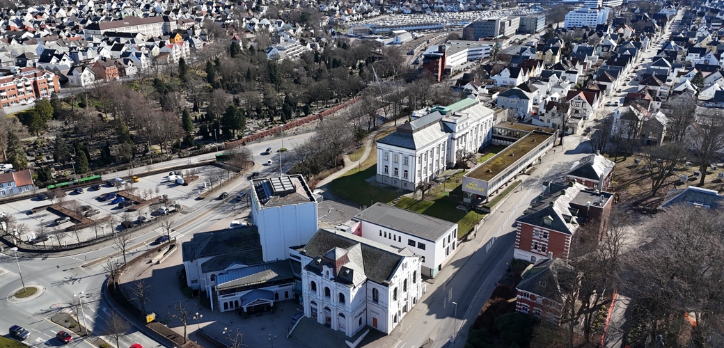 Dronebilde av Kannikhøyden Dronebilde av Kannikhøyden