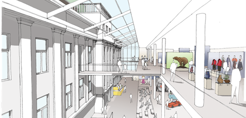 Konseptskisse. Illustrasjon: Bark Arkitekter og studio hoh Konseptskisse. Illustrasjon: Bark Arkitekter og studio hoh