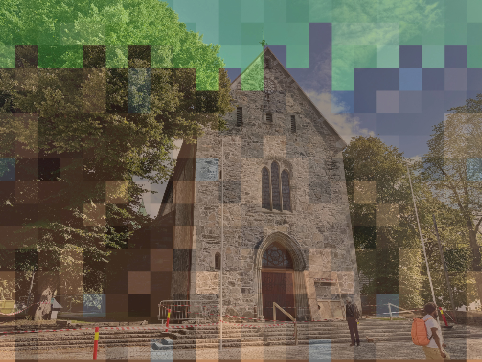 Illustrasjon: Domkirken med Minecraft-filter