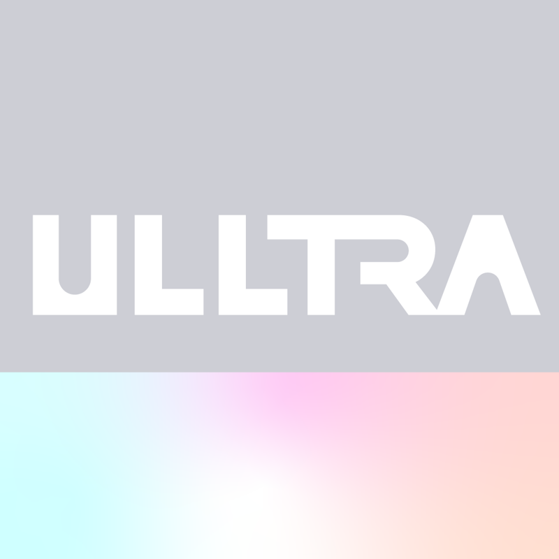 ULLTRA logo med grå bakgrunn