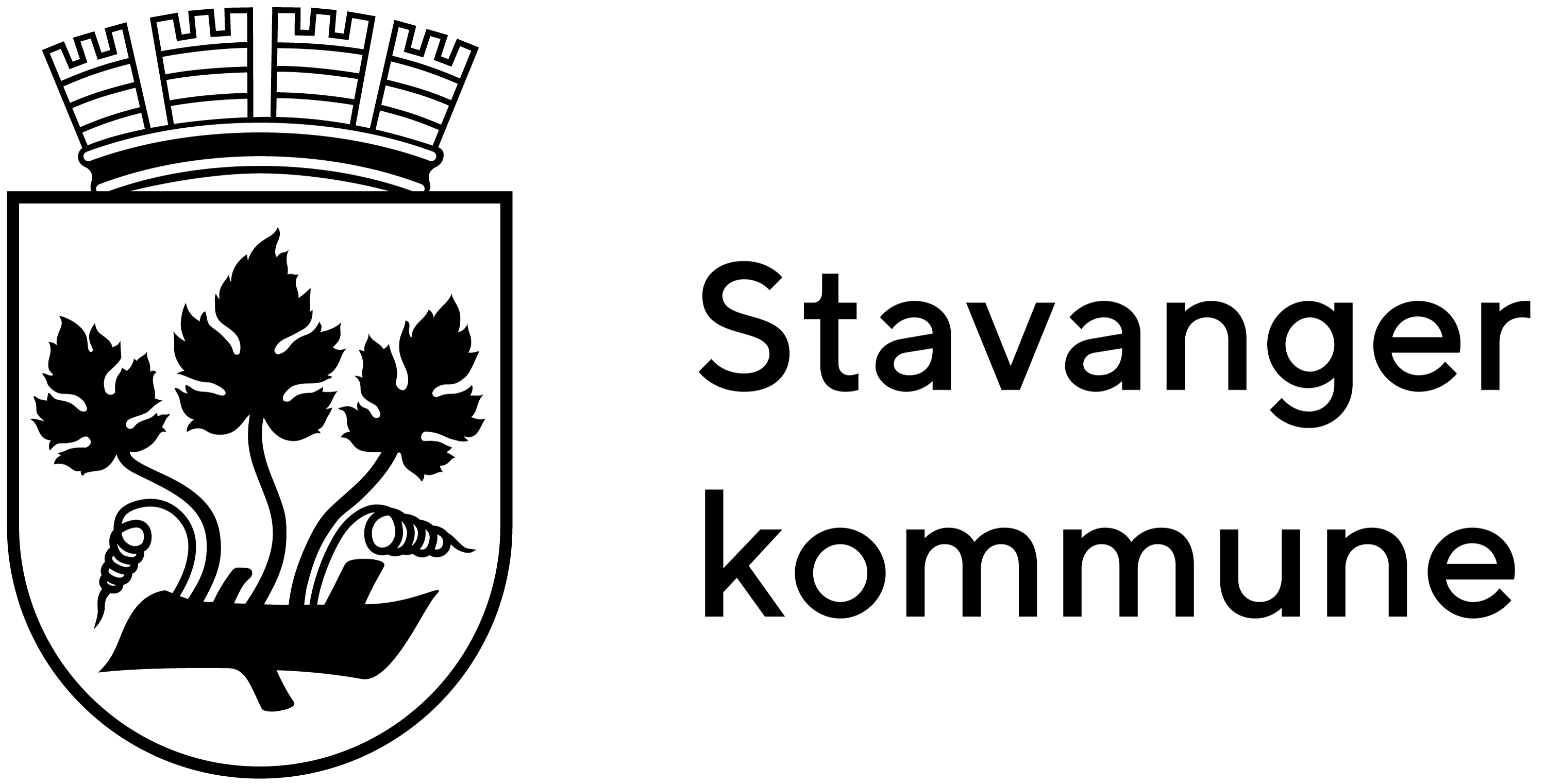 Stavanger kommunes logo sort hvit