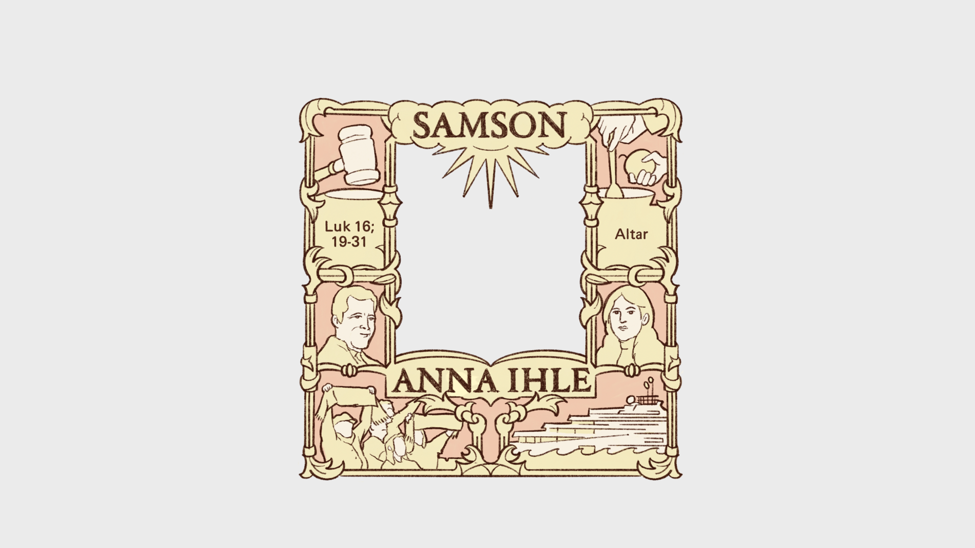 Plakat for kunstverket Samson Alter