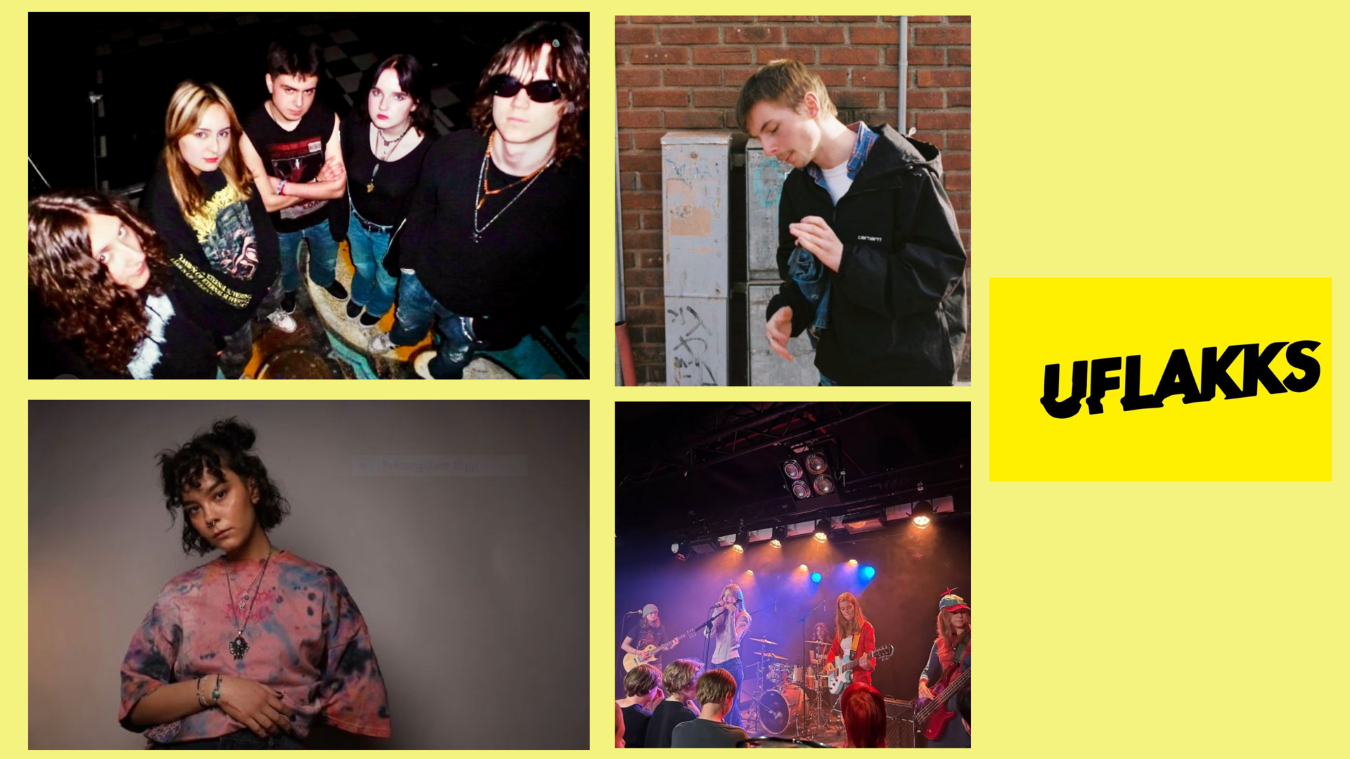 Uflakks-konserter med Reb., Peanus, Joggedress og Deponi ved Pedersgata 87.