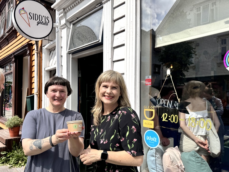 Jolanta Ulys,  grunder i Siddis Gelato med Stine Honoré, prosjektrådgiver i Stavanger 2025. 