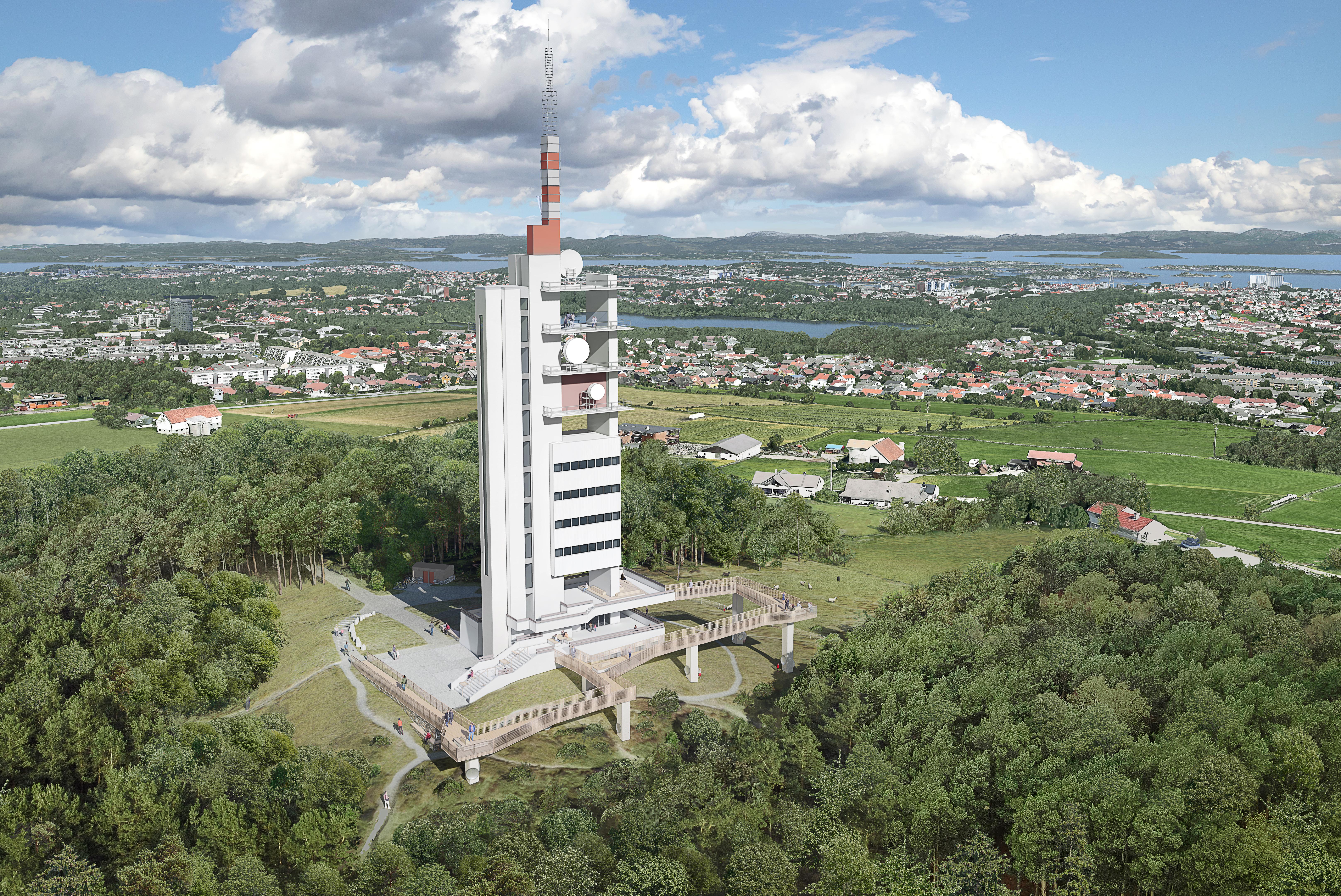 Illustrasjonsbilde av tretoppsti rundt Ullandhaugtårnet