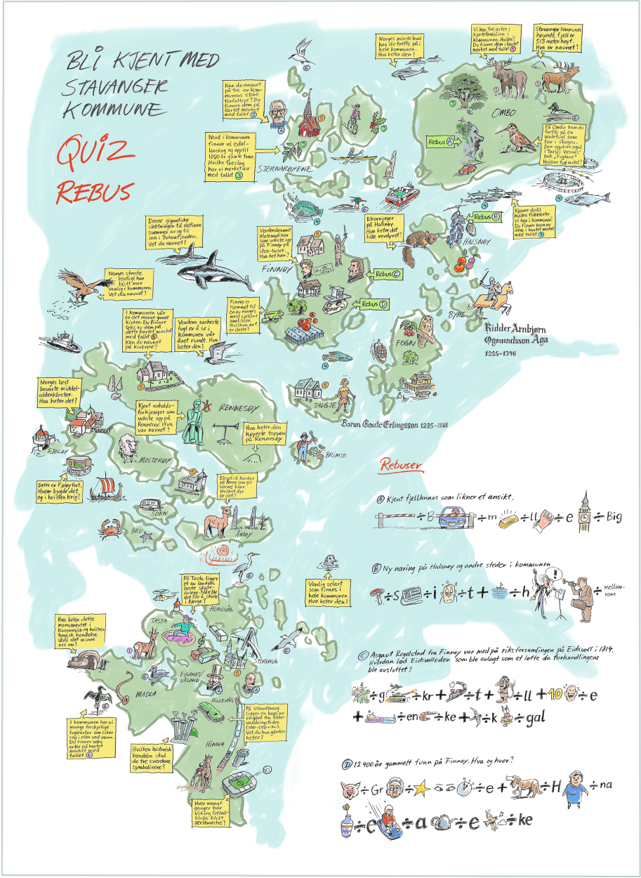 Kart med spørsmål fra Stavanger kommune