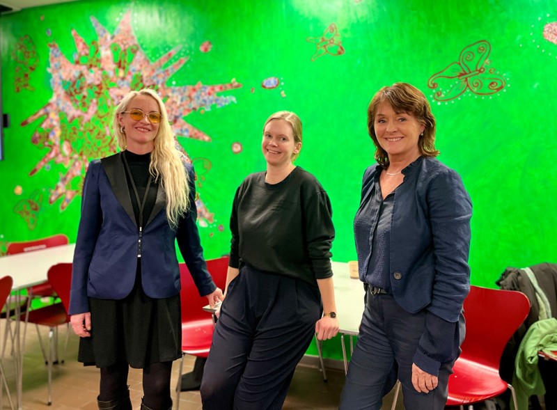 Bildet viser Tina Nådland, leder innbyggertorget på Vikevåg, Harbo Dahle fra SoCentral, og prosjektleder Mariann Strandvåg. 