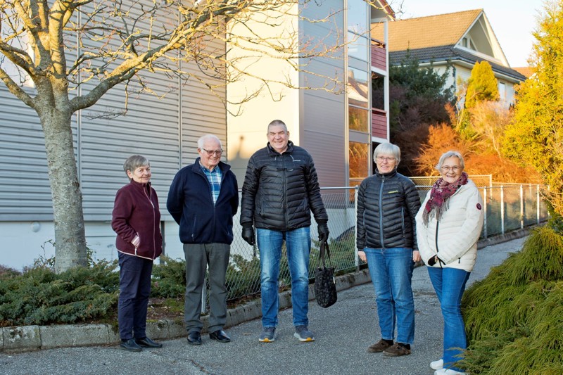 Vi ser de fem naboene i borettslaget