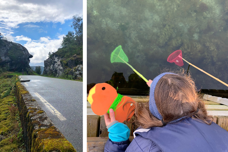 Ombo er Stavangers største øy, og her er det mange steder å prøve fiskelykken. Hold også utkikk etter Ombogubben!  (Foto: Sigrun Sætrevik til venstre, Jeanette Osberg til høyre)