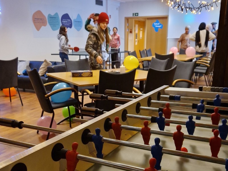 inne i fritidsklubblokalene på Rennesøy