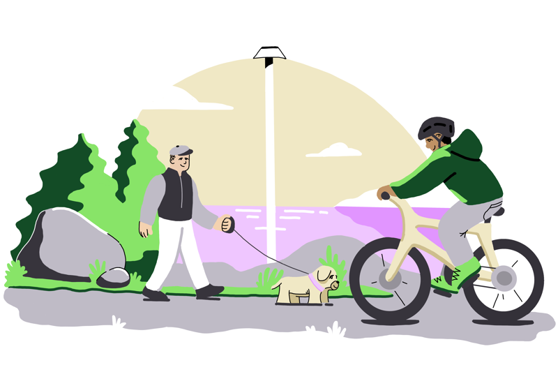 Illustrasjon til temaplan Kvernevik. Bomiljø og ferdsel