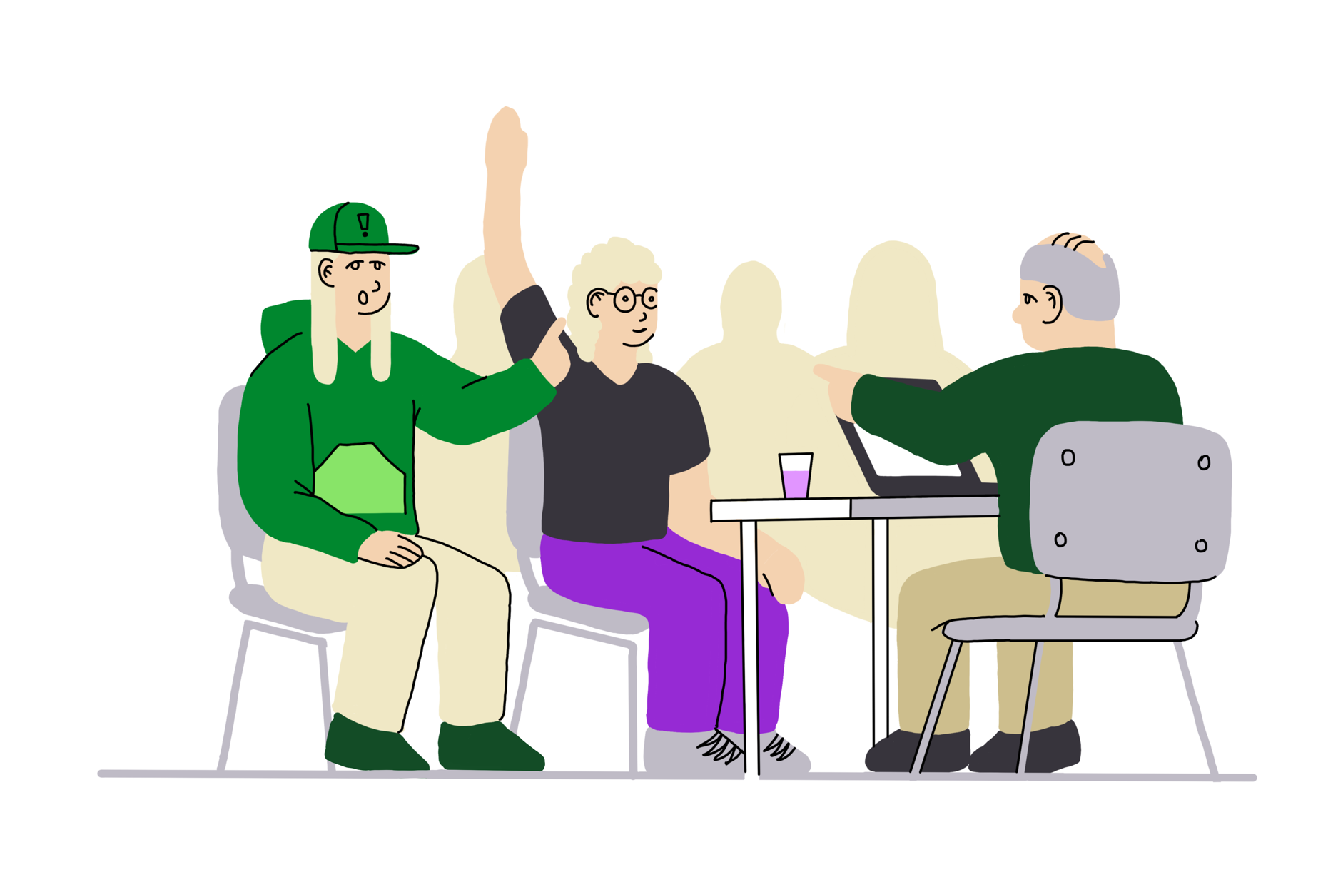 Illustrasjon til temaplan for Kvernevik. Innbyggerdialog o medborgerskap