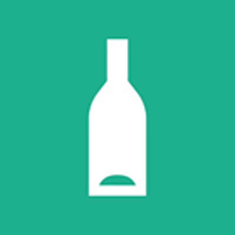 piktogram for glassemballasje, hvit flaske på grønn bakgrunn