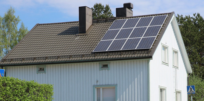 Solceller på tak. 