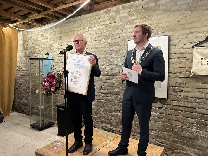 Per Harald Vabø, administrerende direktør i Felleskjøpet Rogaland Agder og ordfører Tormod W. Losnedal