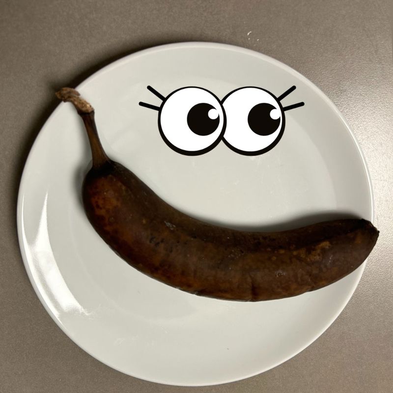 En smilende, moden og søt banan