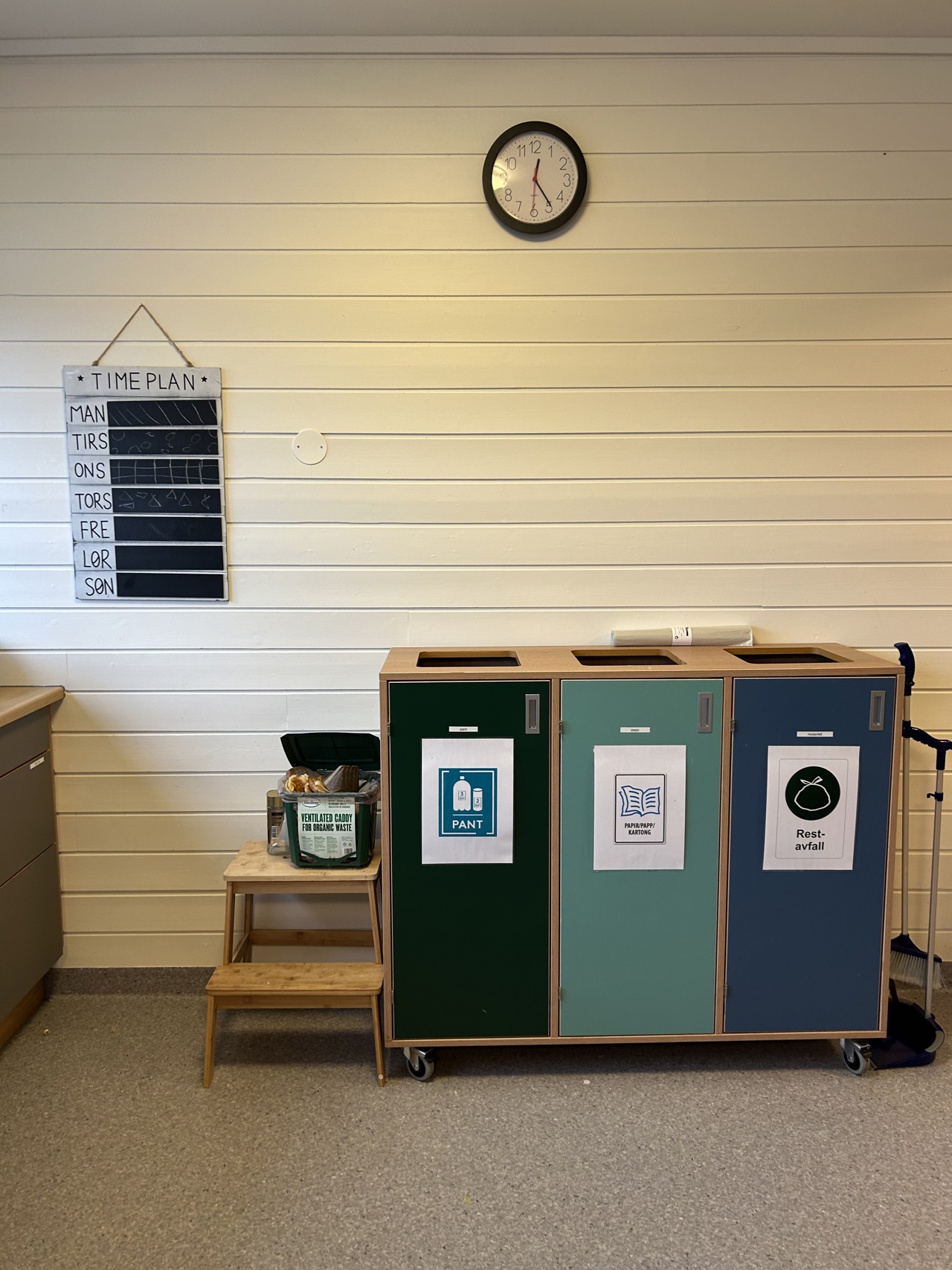 avfallsstasjon på kjøkken