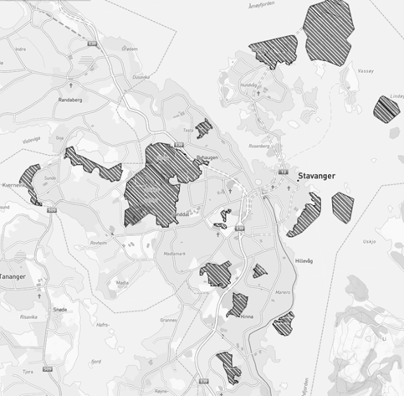 Kommunekart med oversikt over stilleområder