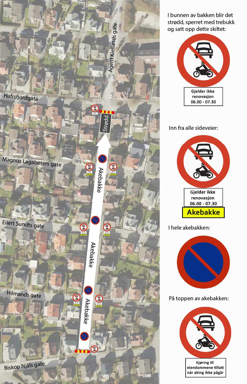 Kart over akebakken i Agent Kiellands gate